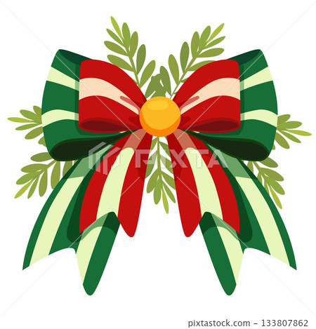 christmas ribbon double layer green and red 133807862