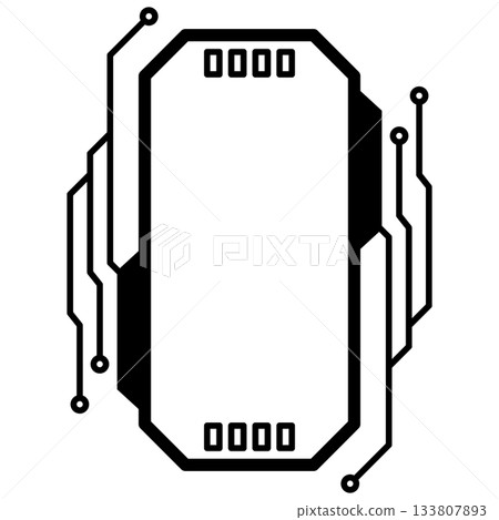 賽博朋克電子電路框架，黑色 133807893