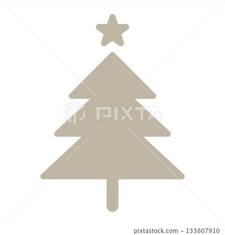 Silver fir tree icon. Simple and cute vector illustration for Christmas. Stylish silhouette. 133807910