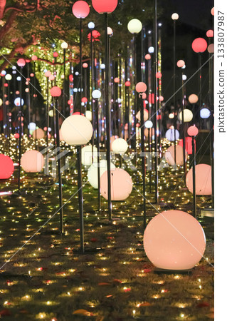 城市被聖誕彩燈裝飾一新 133807987