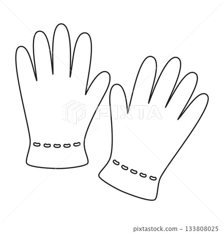 outline rubber gloves isolated 133808025