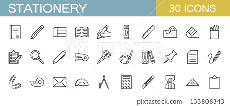 文具圖標集 文具圖標集 133808343
