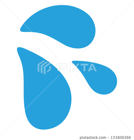 一幅簡單的向量插圖，描繪了多滴水珠，呈現出光澤透明的效果。 133808366