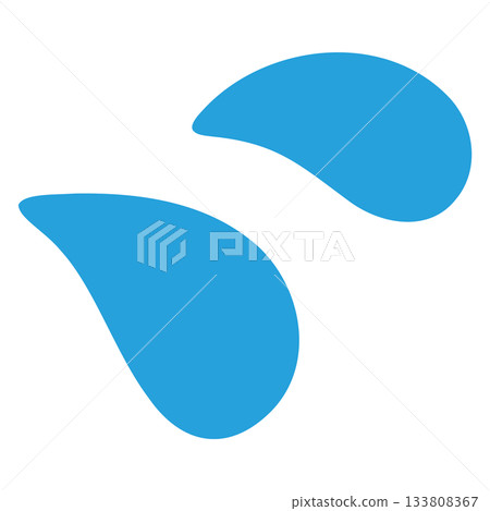 一幅簡單的向量插圖，描繪了多滴水珠，呈現出光澤透明的效果。 133808367