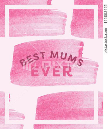 Image of best mums ever text with pattern on pink background 133808465