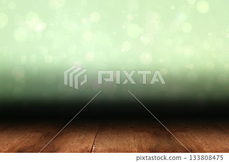 Shimmering light design over boards 133808475