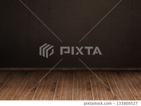 Dark room with floorboards 133808527