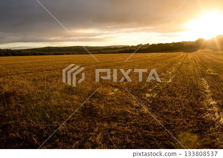 View of the countryside against sunset View of the countryside against sunset 133808537