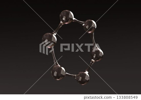 Close-up of black molecule model 133808549