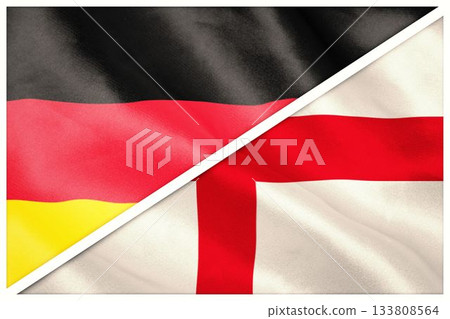 Close-up of German and English flags 133808564