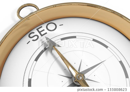 A Compass pointing to SEO 133808623