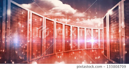 Red data room against white background Red data room against white background 133808709