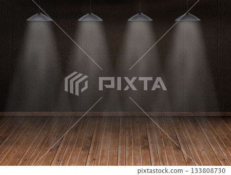 Dark room with floorboards Dark room with floorboards 133808730
