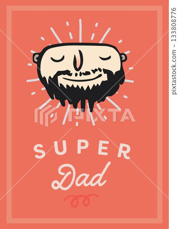 Close up of super dad greeting card Close up of super dad greeting card 133808776