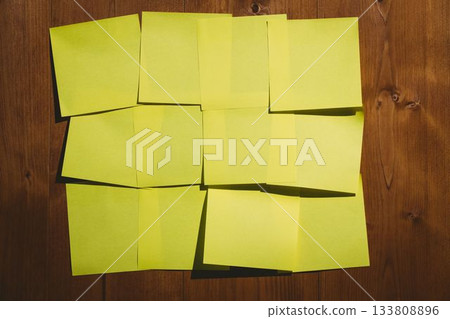 Yellow sticky notes with copy space 133808896