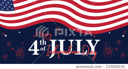 Happy 4th of July. Fourth July Independence Day USA. 133809142