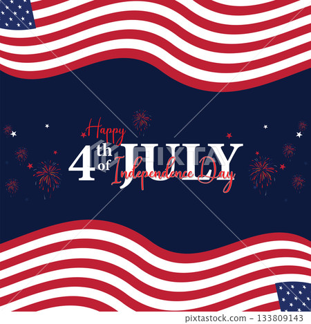 Happy 4th of July. Fourth July Independence Day USA. 133809143