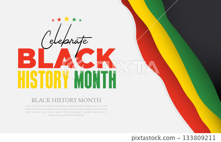 Black History Month celebrated. February national black history month African American vector illustration Template for background, banner, card, poster with text inscription 133809211