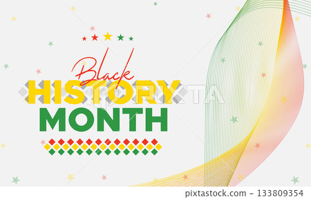 Black History Month celebrated. February national black history month African American vector illustration Template for background, banner, card, poster with text inscription 133809354