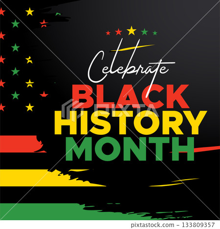 Black History Month celebrated. February national black history month African American vector illustration Template for background, banner, card, poster with text inscription 133809357