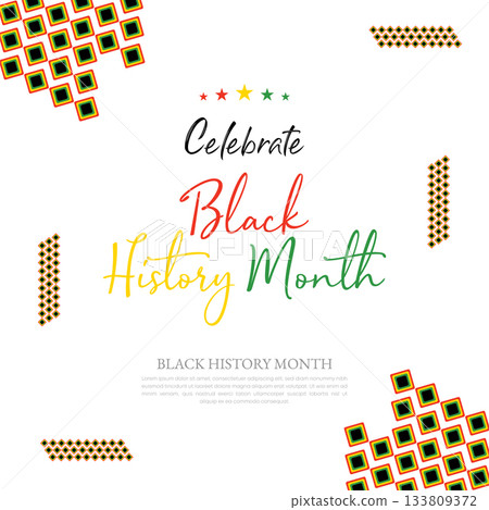 Black History Month celebrated. February national black history month African American vector illustration Template for background, banner, card, poster with text inscription 133809372