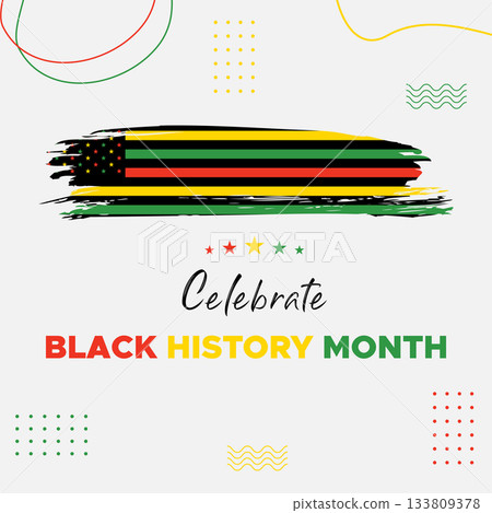 Black History Month celebrated. February national black history month African American vector illustration Template for background, banner, card, poster with text inscription 133809378