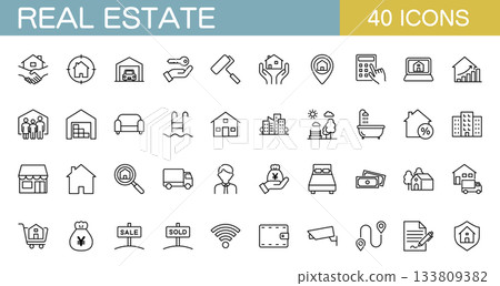 Real estate icon set 133809382