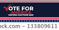 Vote for America Midterm Elections 2026 Banner with Patriotic Red Blue Theme 133809611