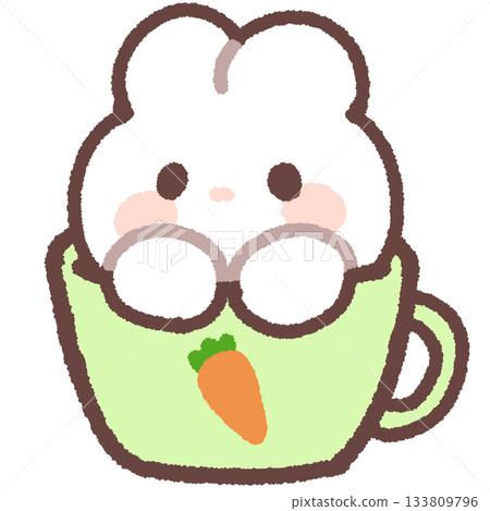 杯子裡的兔子(黃綠色) 杯子裡的兔子(黃綠色) 133809796