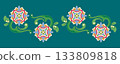 Oriental decorative pattern - vector design combining flowers and curves 133809818