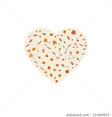 autumn leaves heart shape autumn leaves heart shape 133809933