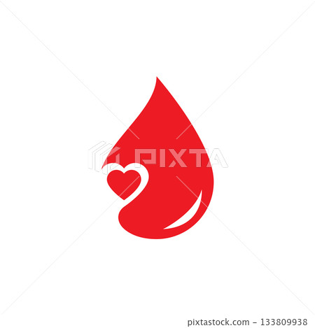 Blood drop and heart Blood drop and heart 133809938