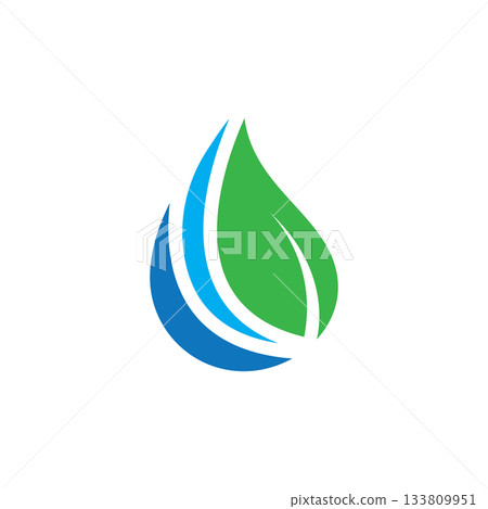 Waterdroplet and leaf Waterdroplet and leaf 133809951
