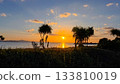 Sunset over the tropical sea 133810019