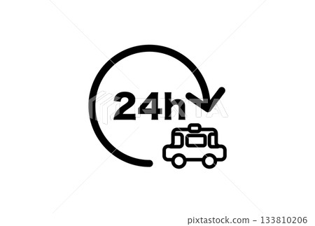 24-hour taxi icon 24-hour taxi icon 133810206