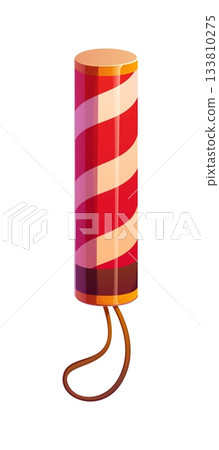 Christmas confetti popper for winter holiday party, cartoon vector icon. New Year and Xmas pyrotechnics petard or party popper with confetti for Christmas holiday and festival celebration greeting Christmas confetti popper for winter holiday party, cartoon vector icon. New Year and Xmas pyrotechnics petard or party popper with confetti for Christmas holiday and festival celebration greeting 133810275