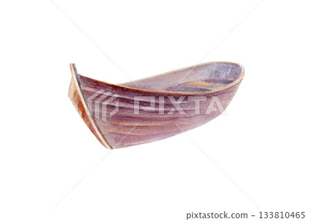Weathered wooden fishing boat bathed in a sunset glow of pink,purple and gold light.Hand drawn illustration painted with soft watercolor gradients and gentle textures,serene scene for coastal branding Weathered wooden fishing boat bathed in a sunset glow of pink,purple and gold light.Hand drawn illustration painted with soft watercolor gradients and gentle textures,serene scene for coastal branding 133810465