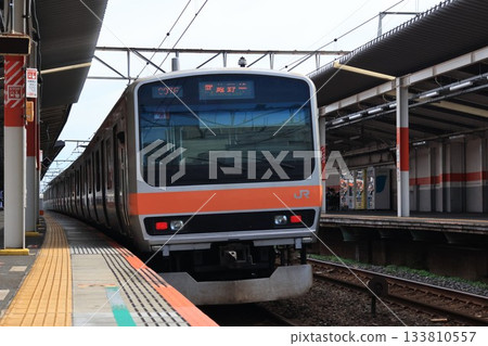 A Musashino Line train departing Minami-Urawa Station 133810557