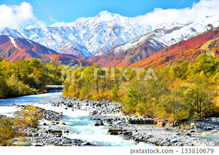 Matsukawa Bridge / View of Mt. Goryu from Matsukawa (Hakuba Village, Nagano Prefecture) [November 2025] 133810679