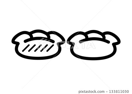 Icons of grilled dumplings and boiled dumplings 133811030