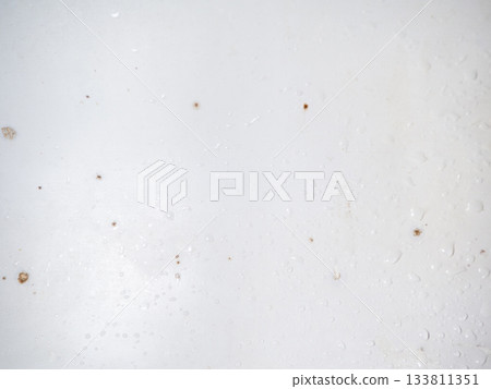Mold on the enamel in the bathroom. Mold spores in the bathroom. Black dots on a white background. The problem of everyday life. The need for a cleaning product Mold on the enamel in the bathroom. Mold spores in the bathroom. Black dots on a white background. The problem of everyday life. The need for a cleaning product 133811351