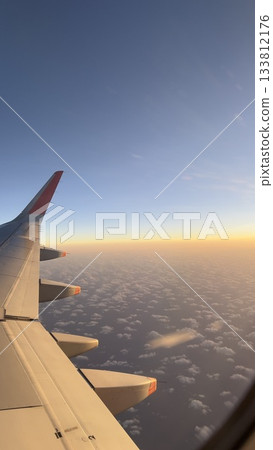 Kyushu seen from the airplane window 01 133812176