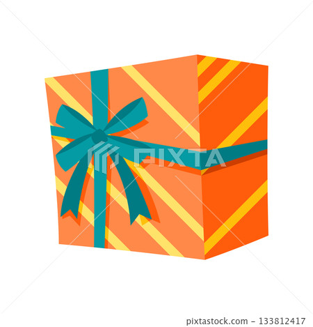 Illustration of gift box. Colorful present for celebration, discount or promotion. 133812417
