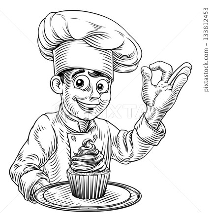 Pastry Chef Cupcake Cake Baker Bakery Illustration Pastry Chef Cupcake Cake Baker Bakery Illustration 133812453