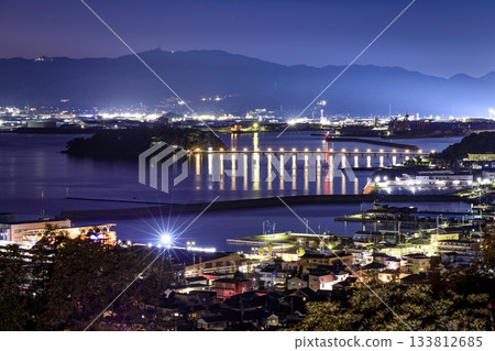 Night view of Takeshima and Gamagori city from Lover's Hill in Gamagori 133812685