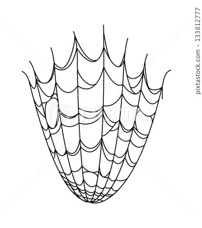 Cartoon Halloween tangled cobweb, spiderweb texture. Halloween holiday stretching spiderweb thread, horror party hanging spider web vector decoration. Autumn celebration spooky old cobweb net 133812777