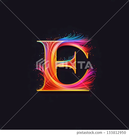 Initial letter E with colorful splash, vector logo design template elements for your application or corporate identity. Initial letter E with colorful splash, vector logo design template elements for your application or corporate identity. 133812950