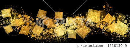New Year's background gold leaf, luxurious horizontal background with brush strokes New Year's background gold leaf, luxurious horizontal background with brush strokes 133813049