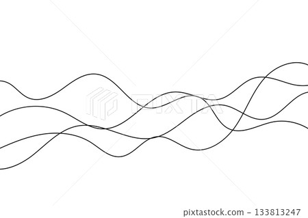 Curved doodle vector lines, abstract squiggle sketch illustration Curved doodle vector lines, abstract squiggle sketch illustration 133813247