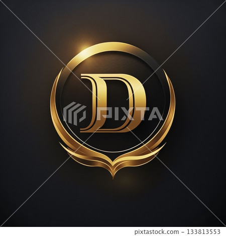 Golden Letter D Logo Design Template. Luxury Letter D Logo Design 133813553